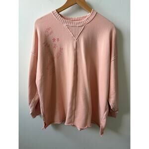 Aerie oversized after sunset smile + wave crewneck women's size XS